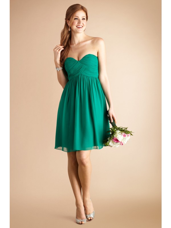 High Quality A-line Sweetheart Knee-length Chiffon Bridesmaid Dress Party Dress Prom Dresses